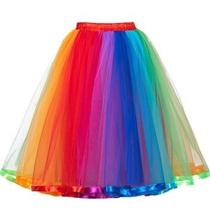 Womens Rainbow Tutu Skirt Colorful Halloween Costumes